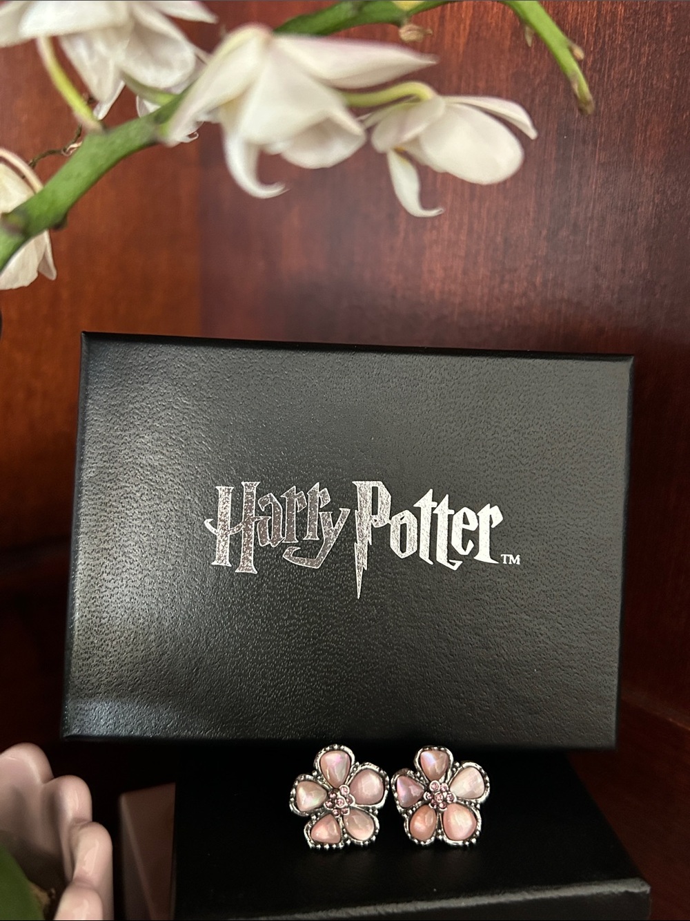 🌸 Hermione from Harry Potter Yule Ball SS Pink Flower Stud Earrings
